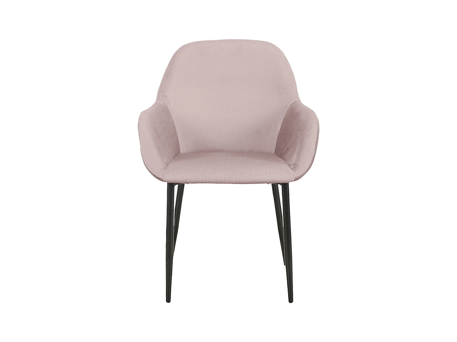Fauteuil Giulia Rose Velours Cotele - Lot De 2 Rose