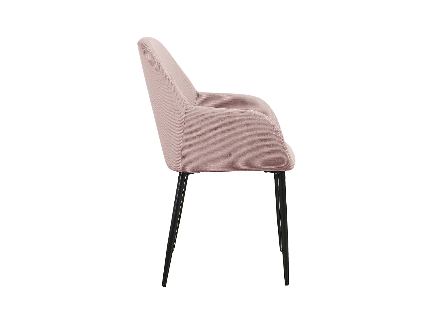 Fauteuil Giulia Rose Velours Cotele - Lot De 2 Rose