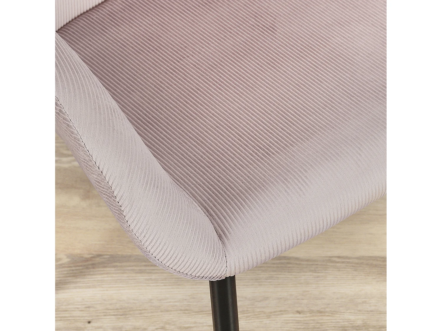Fauteuil Giulia Rose Velours Cotele - Lot De 2 Rose