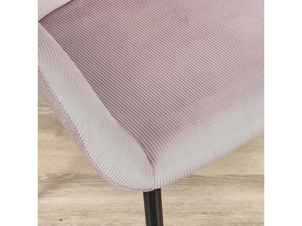 Fauteuil Giulia Rose Velours Cotele - Lot De 2 Rose