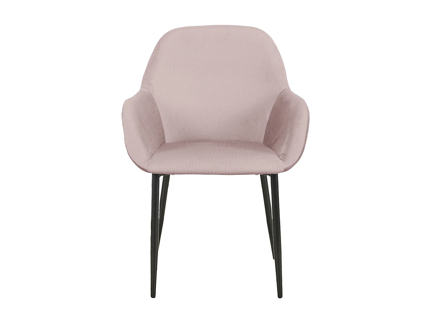 Fauteuil Giulia Rose Velours Cotele - Lot De 2 Rose