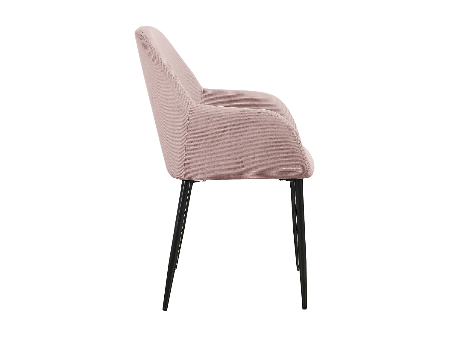 Fauteuil Giulia Rose Velours Cotele - Lot De 2 Rose