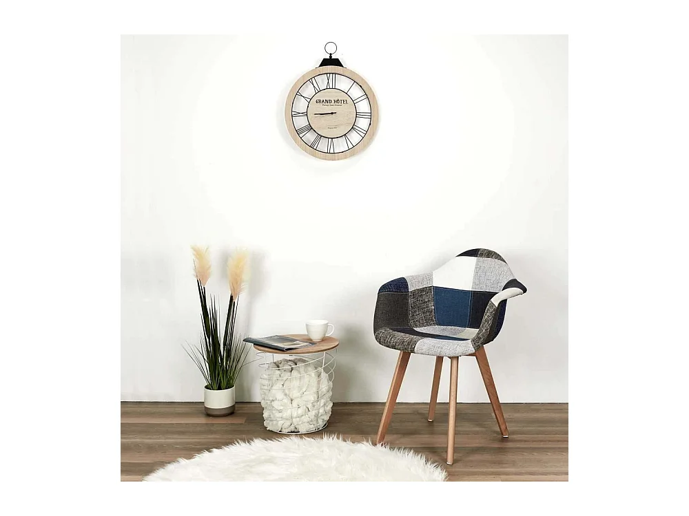 Fauteuil Patchwork Bleu Gris - Lot De 2 Bleu, Gris, Marron