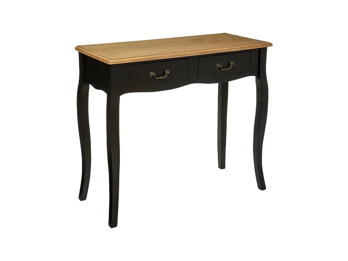 Console 2 Tiroirs Vintage "Chrysa" 86cm Noir
