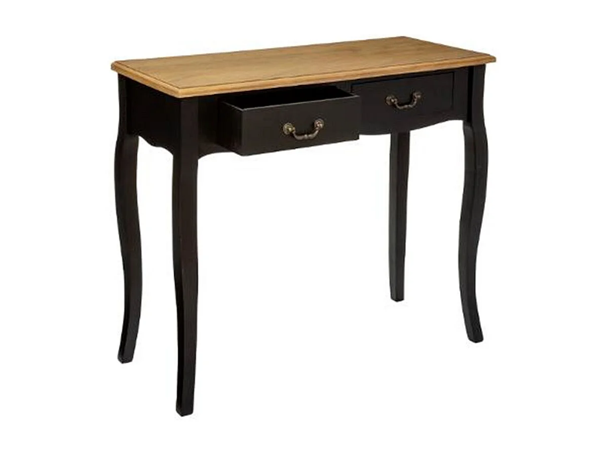 Console 2 Tiroirs Vintage "Chrysa" 86cm Noir