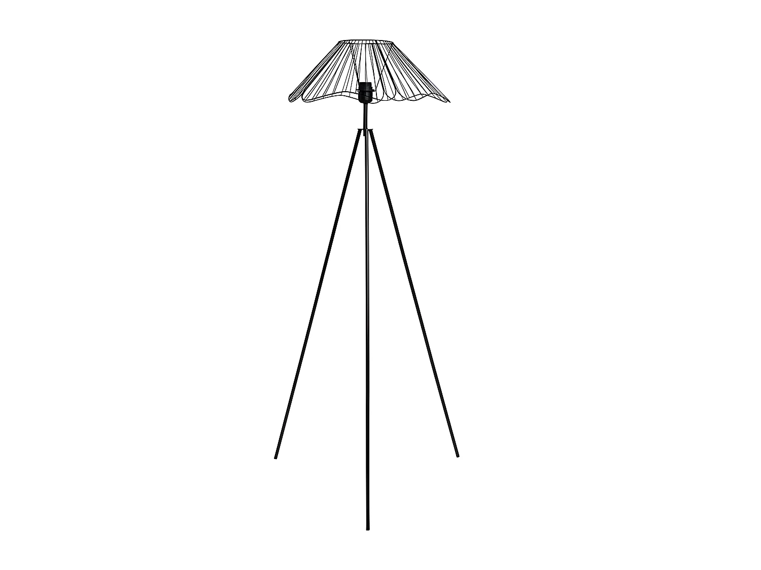 Lampadaire filaire métal Hibiscus noir Ostaria