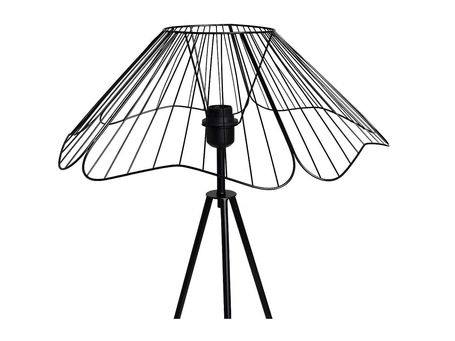 Lampadaire filaire métal Hibiscus noir Ostaria