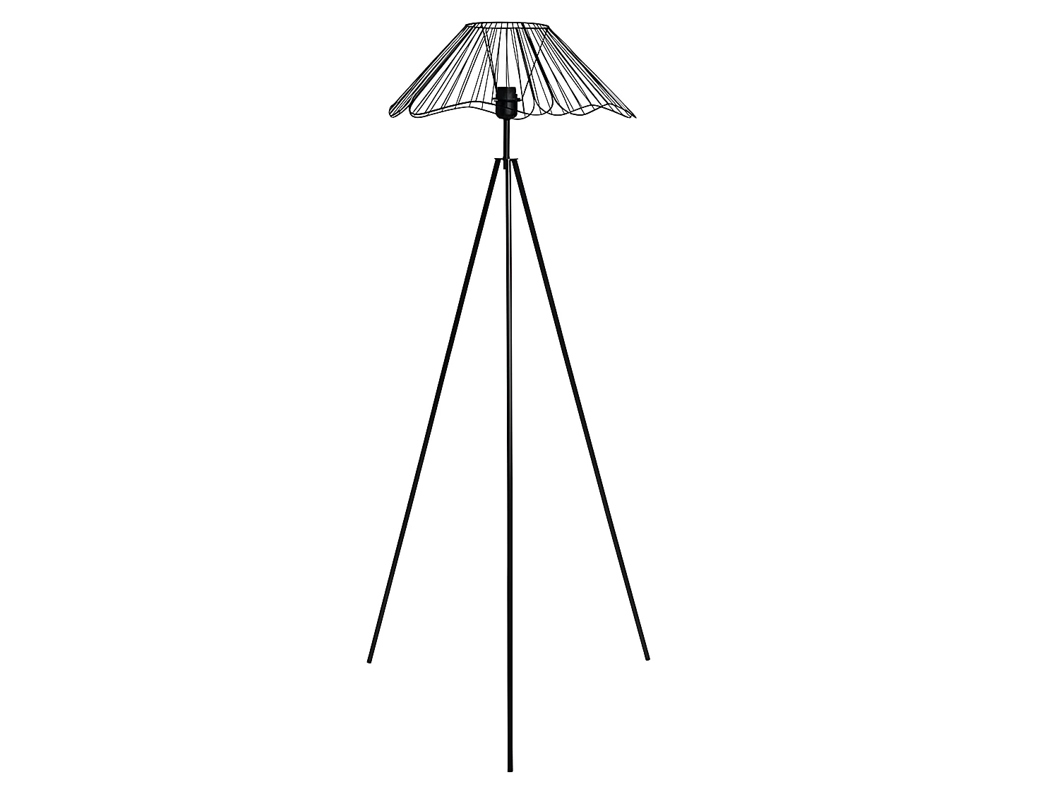 Lampadaire filaire métal Hibiscus noir Ostaria