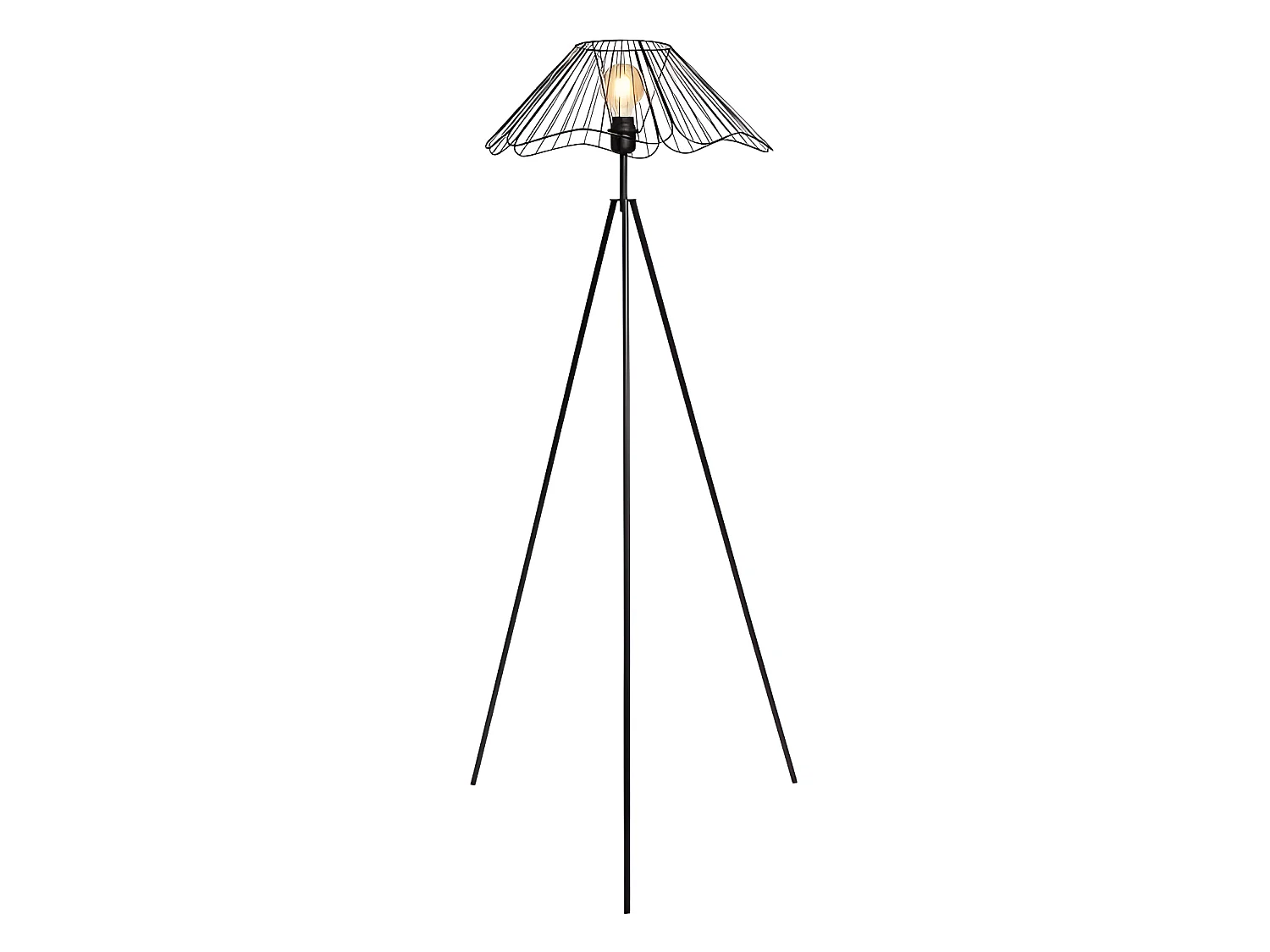 Lampadaire filaire métal Hibiscus noir Ostaria