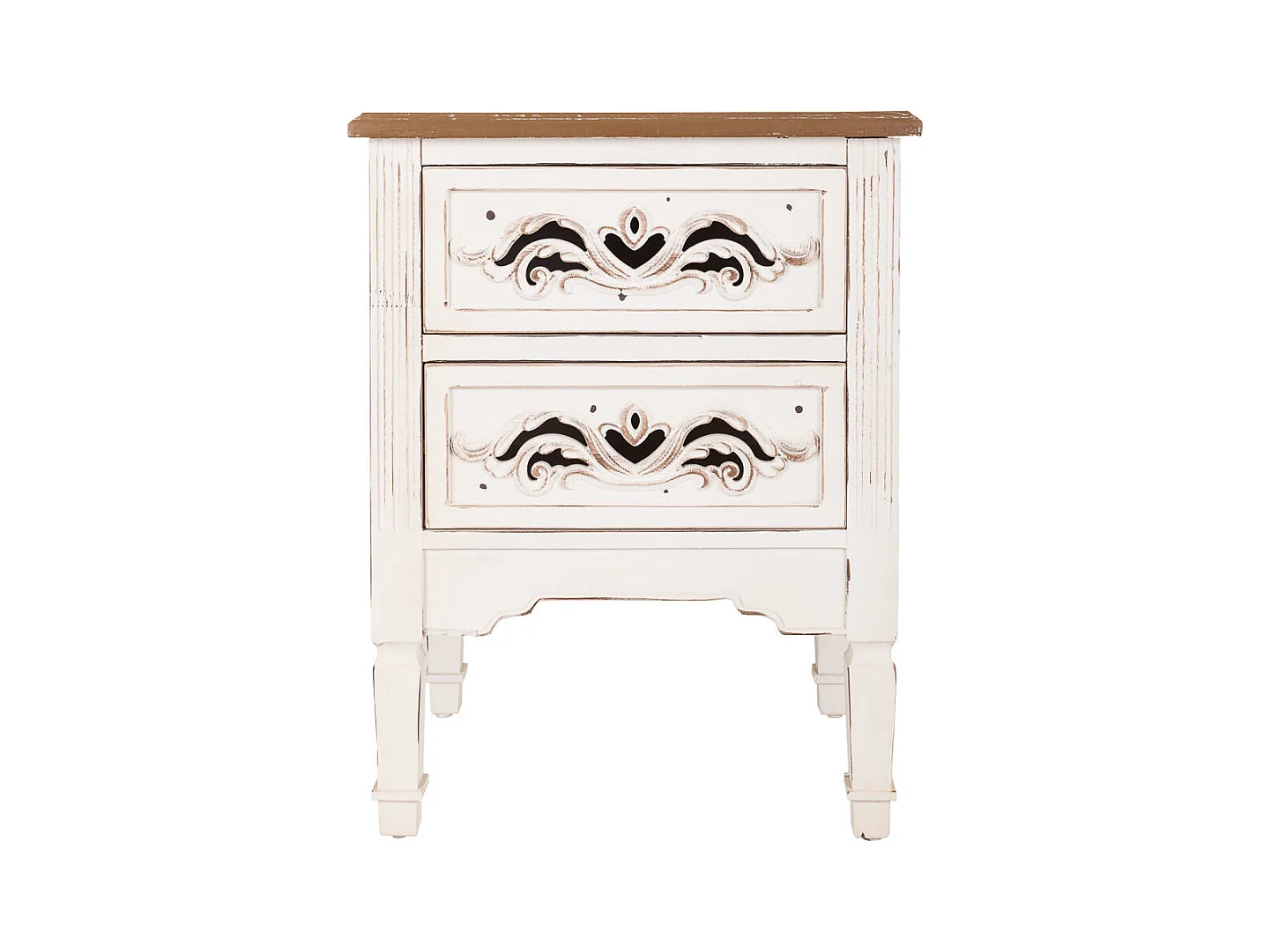 Comodino in legno bianco 48x38x62