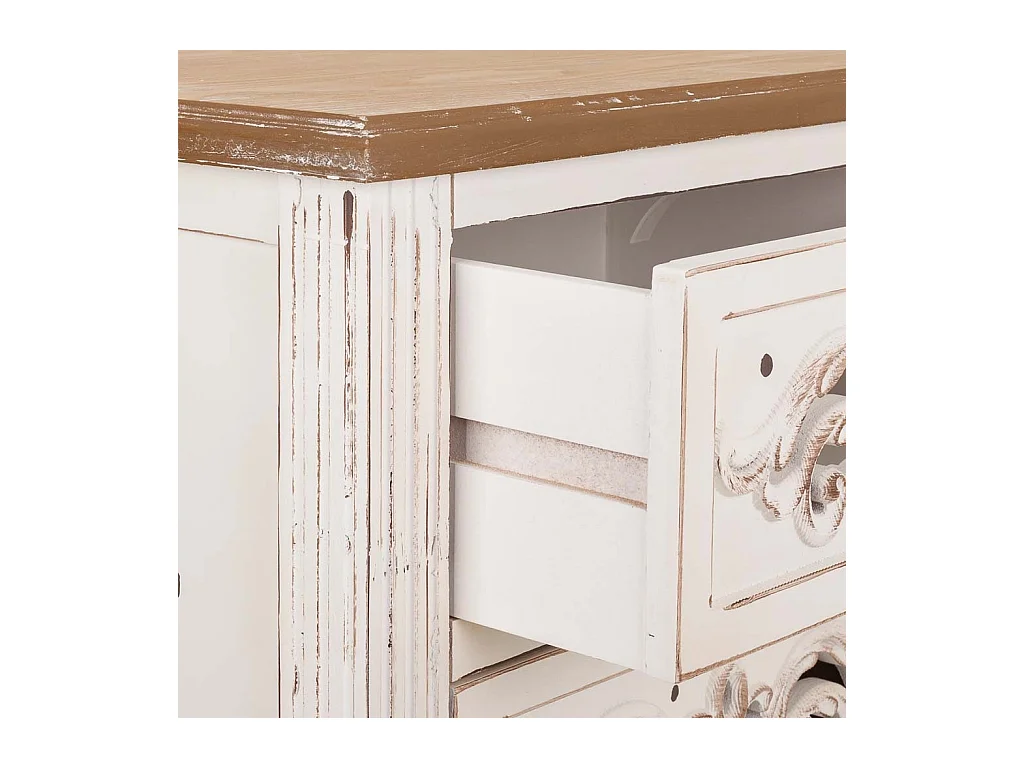 Comodino in legno bianco 48x38x62