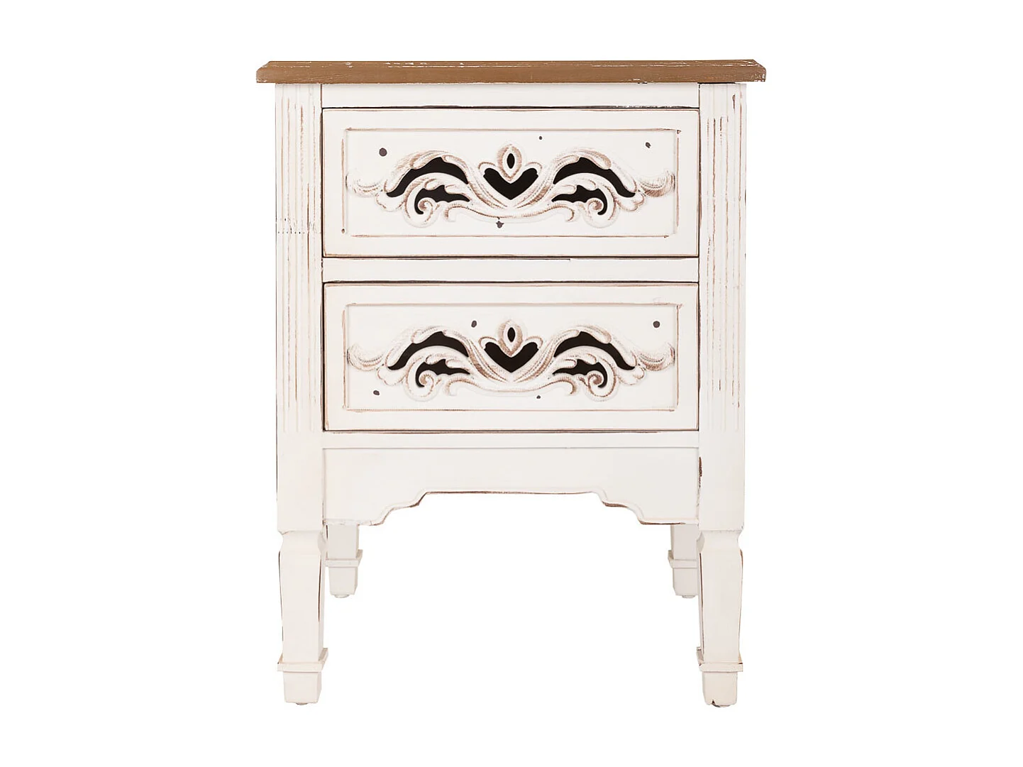 Nachttisch aus weißem Holz, 48 x 38 x 62 cm