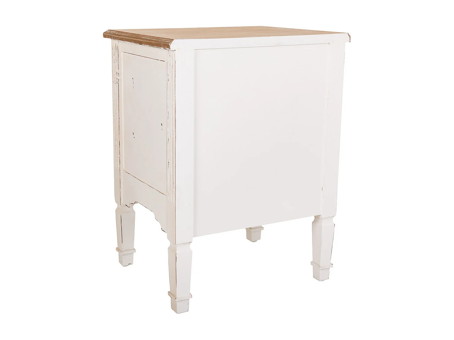 Nachttisch aus weißem Holz, 48 x 38 x 62 cm