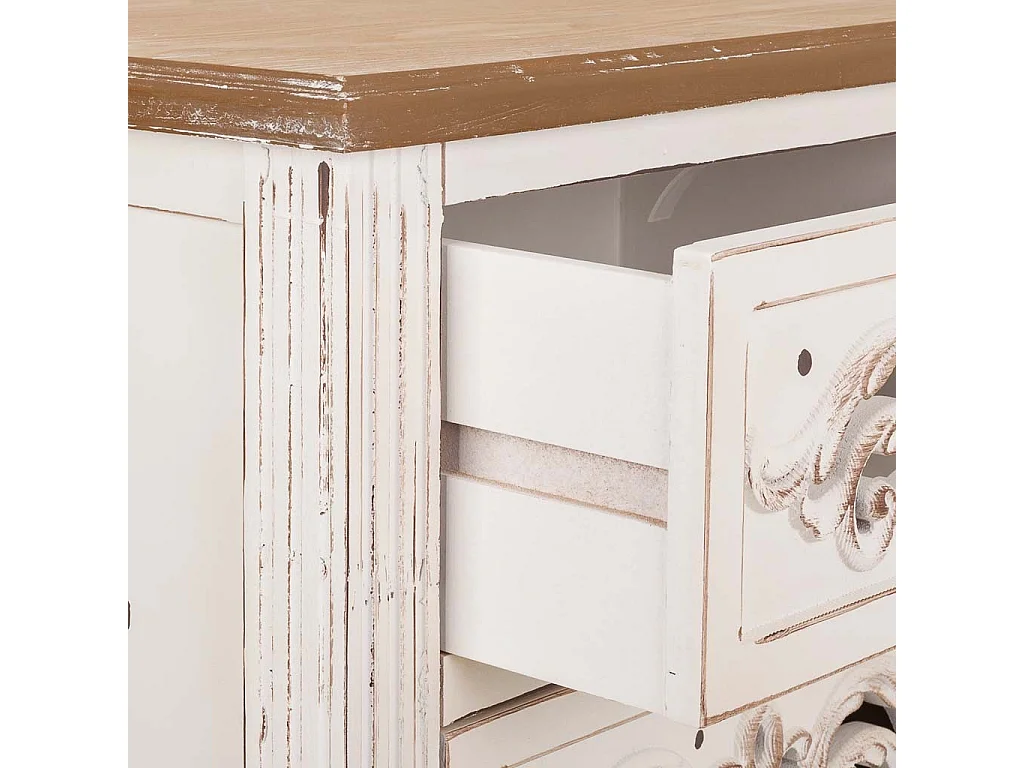 Nachttisch aus weißem Holz, 48 x 38 x 62 cm