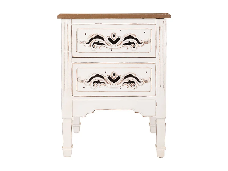 Comodino in legno bianco 48x38x62