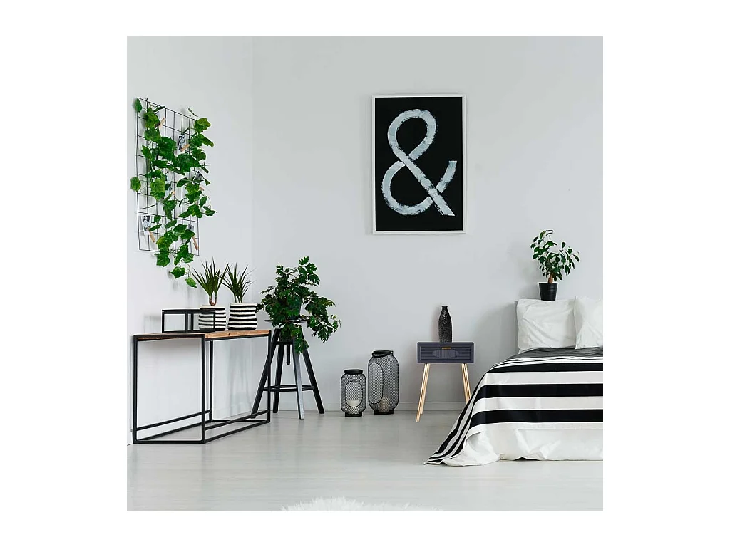 Tavolo in legno grigio scuro 47x39x67h