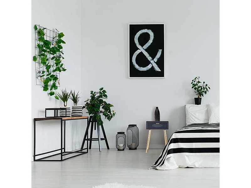 Mesita de madera gris oscuro 47x39x67