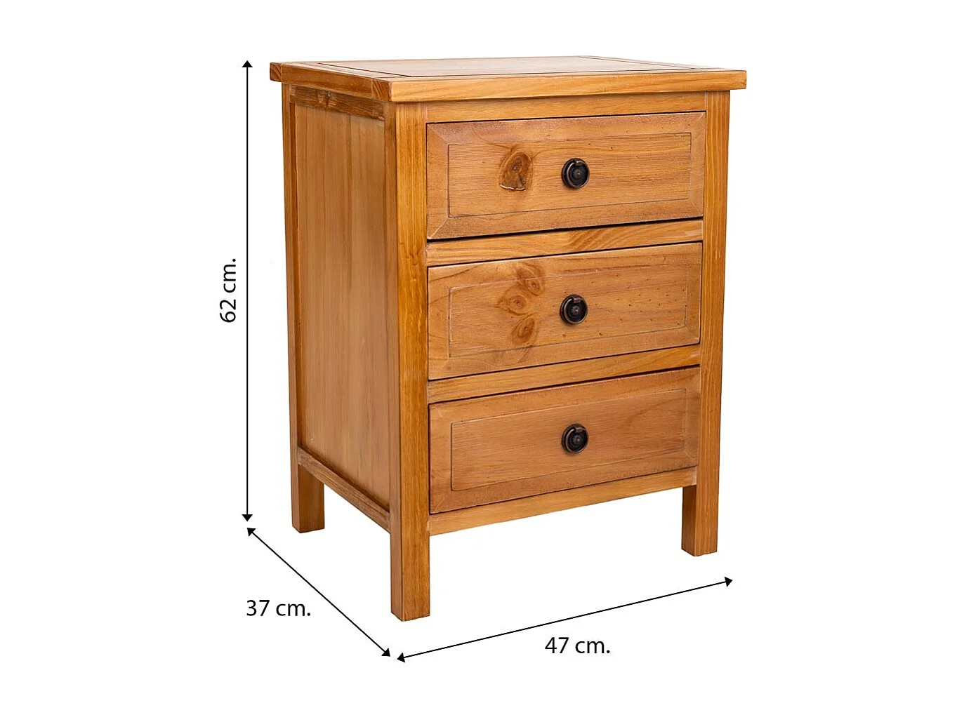 Mesita de madera marrón 47x37x62