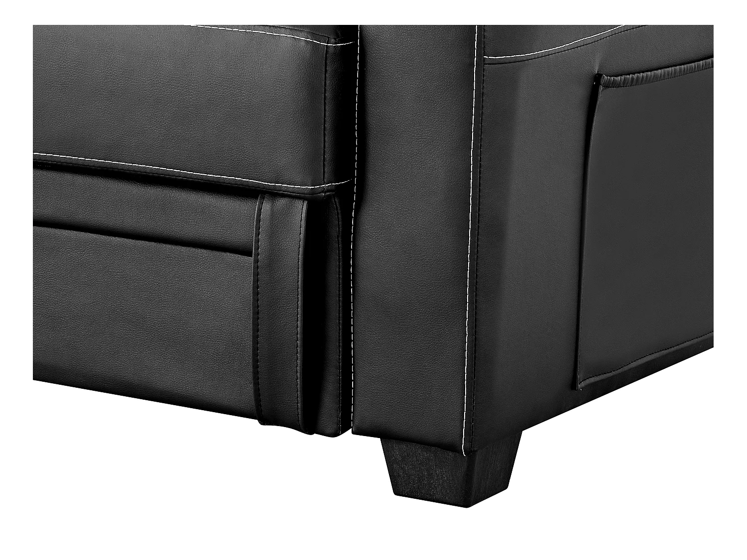 Canapé convertible clic clac en simili MIRELLA - Noir