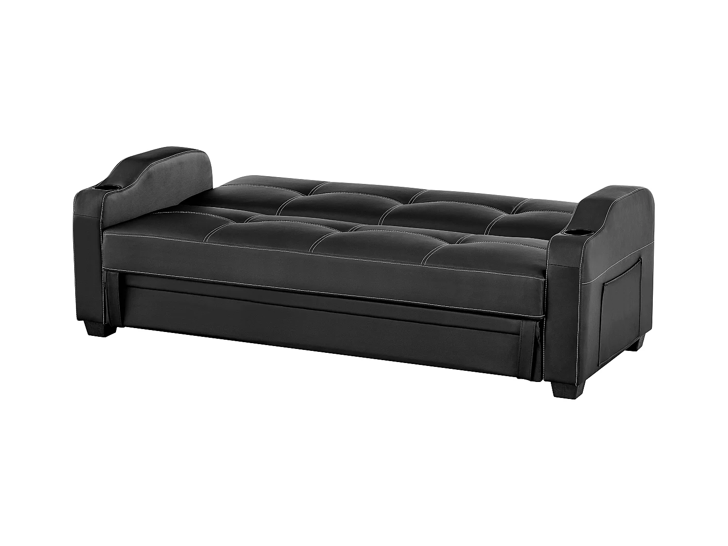 Sofá cama clic clac em pele sintética Preto - MIRELLA