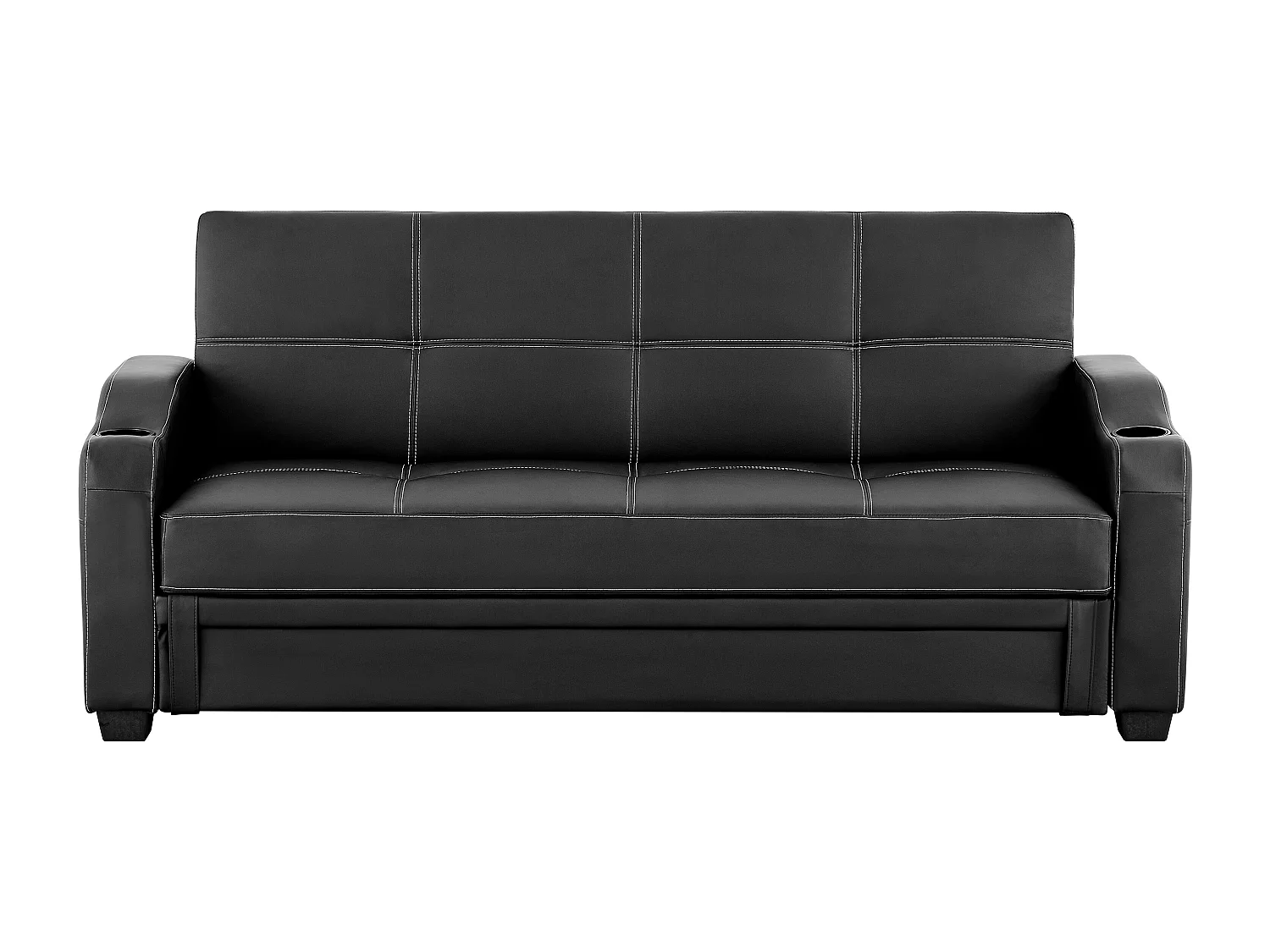 Sofá cama clic clac em pele sintética Preto - MIRELLA