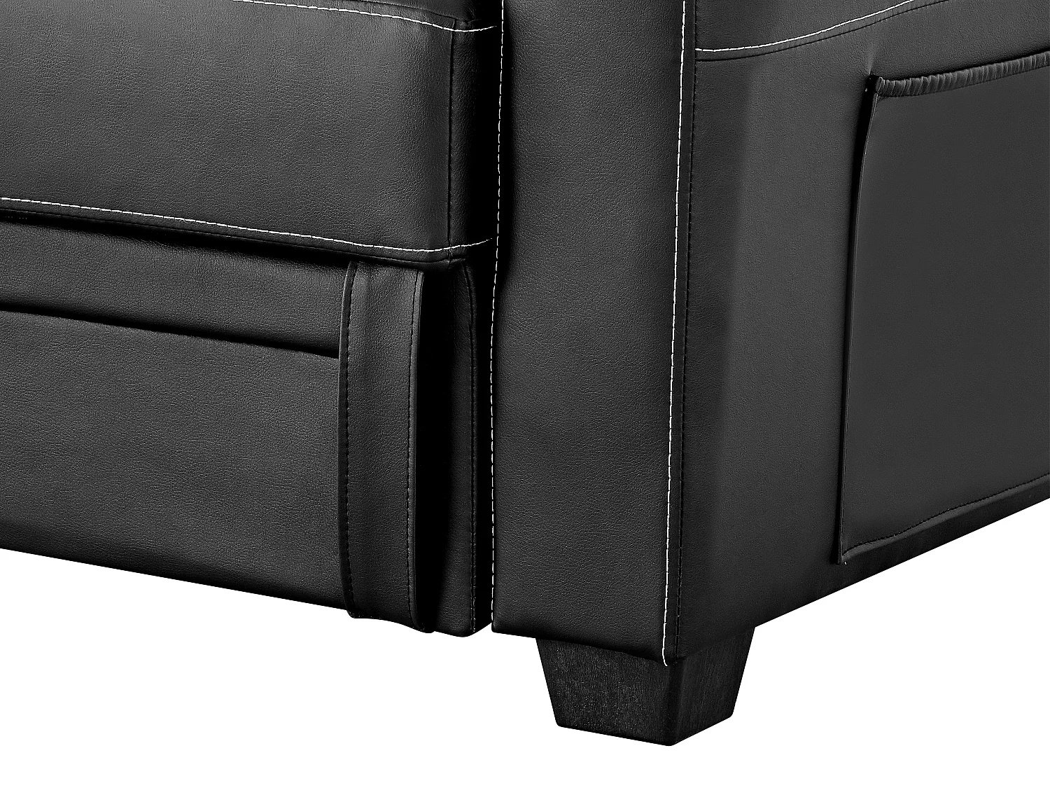 Sofá cama clic clac em pele sintética Preto - MIRELLA