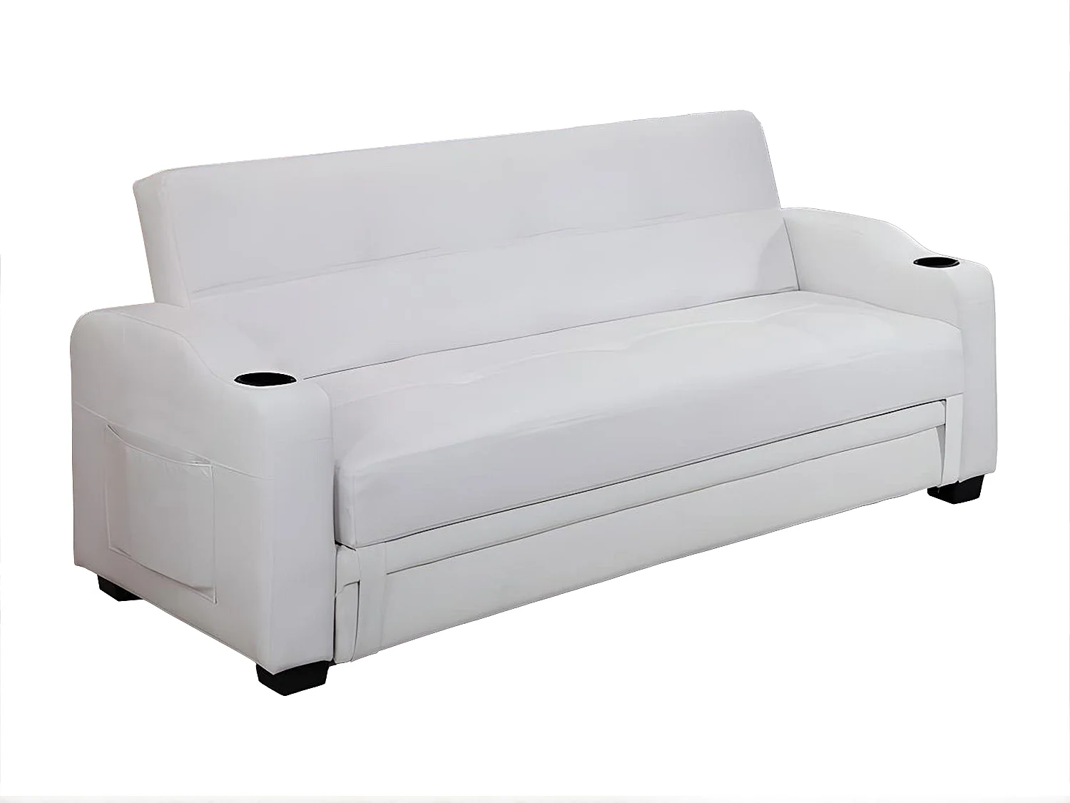 Schlafsofa Klappsofa - Kunstleder - Weiß - MIRELLA
