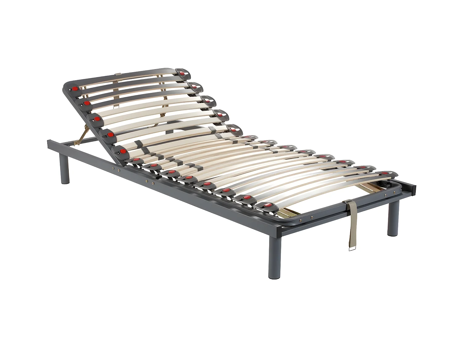 Handmatig verstelbare bedbodem op pinnen, 3 slaapvlakken, stevigheid instelbaar met schuifknoppen - 70x190 cm