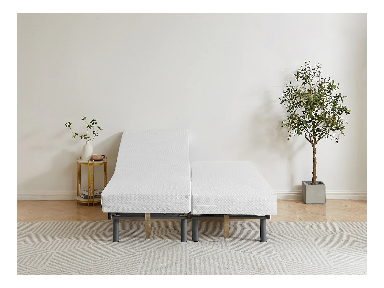 Handmatig verstelbare bedbodem op pinnen, 3 slaapvlakken, stevigheid instelbaar met schuifknoppen - 70x190 cm