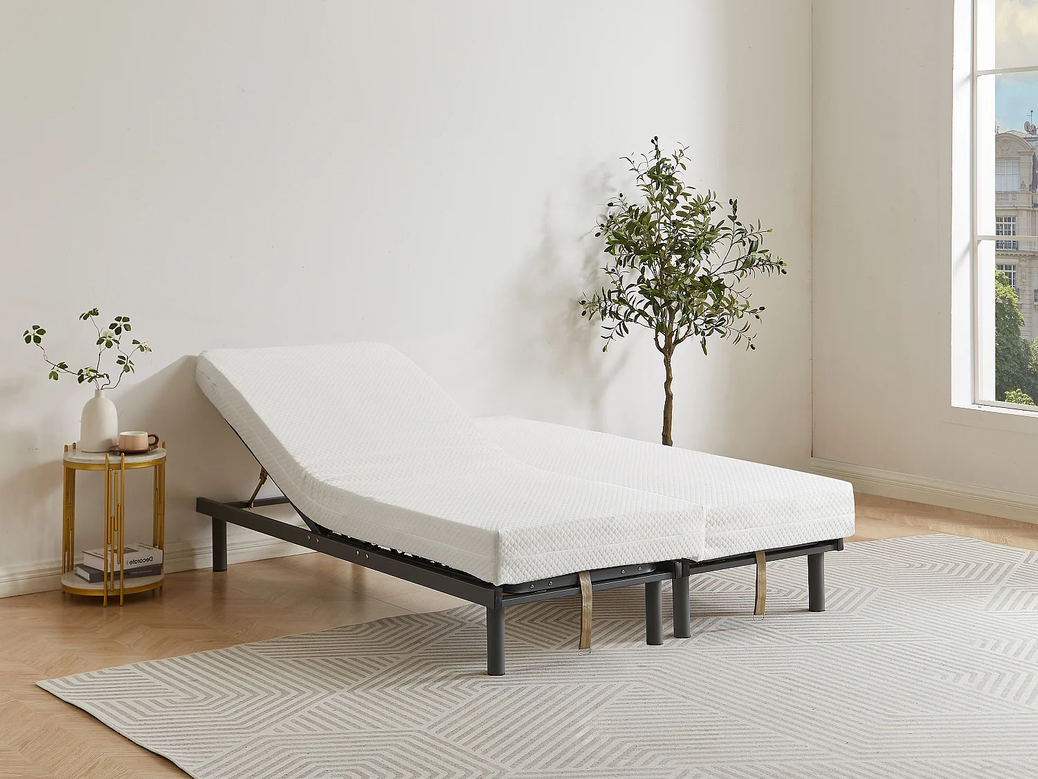 Handmatig verstelbare bedbodem op pinnen, 3 slaapvlakken, stevigheid instelbaar met schuifknoppen - 70x190 cm