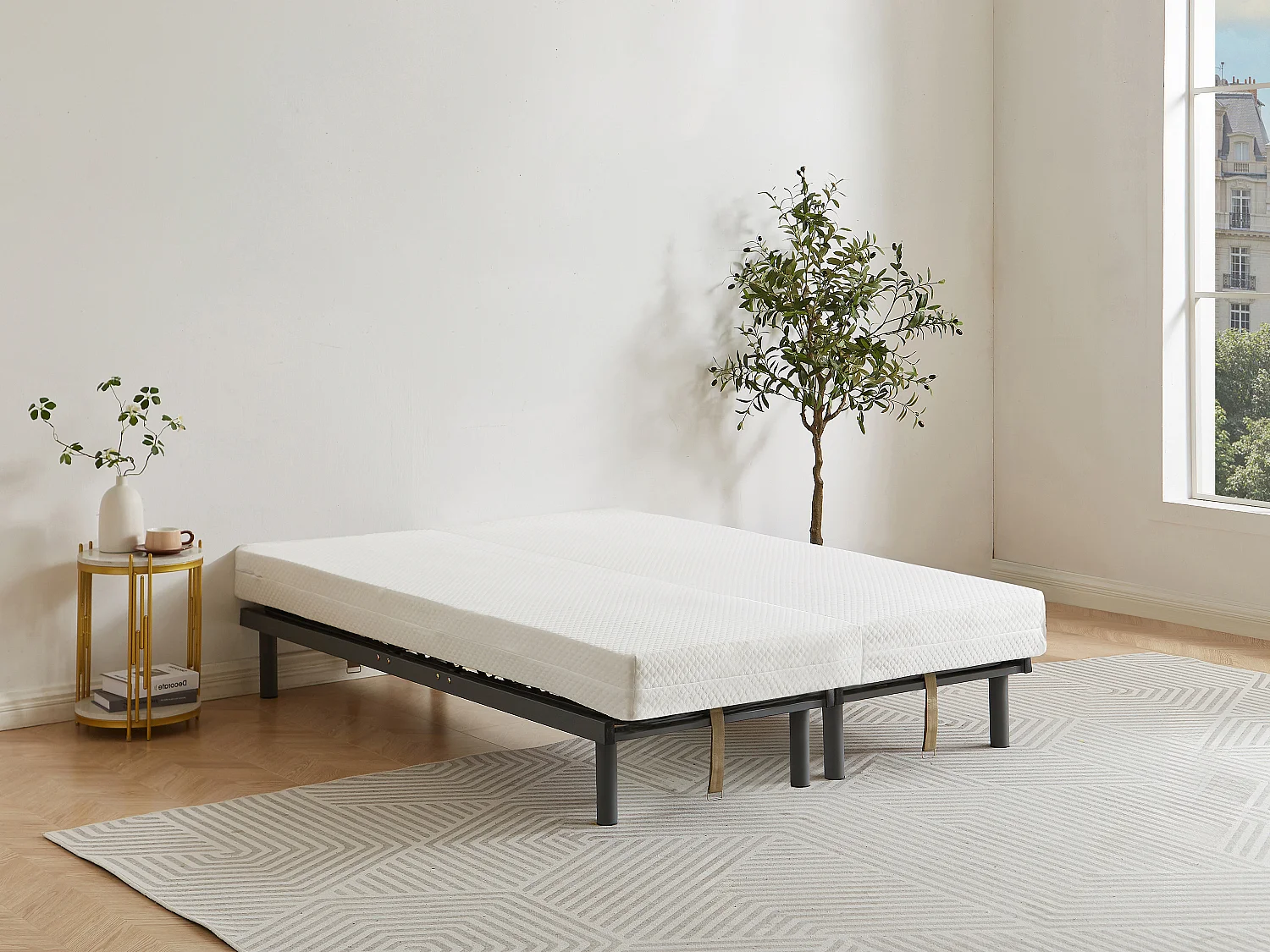 Handmatig verstelbare bedbodem op pinnen, 3 slaapvlakken, stevigheid instelbaar met schuifknoppen - 70x190 cm