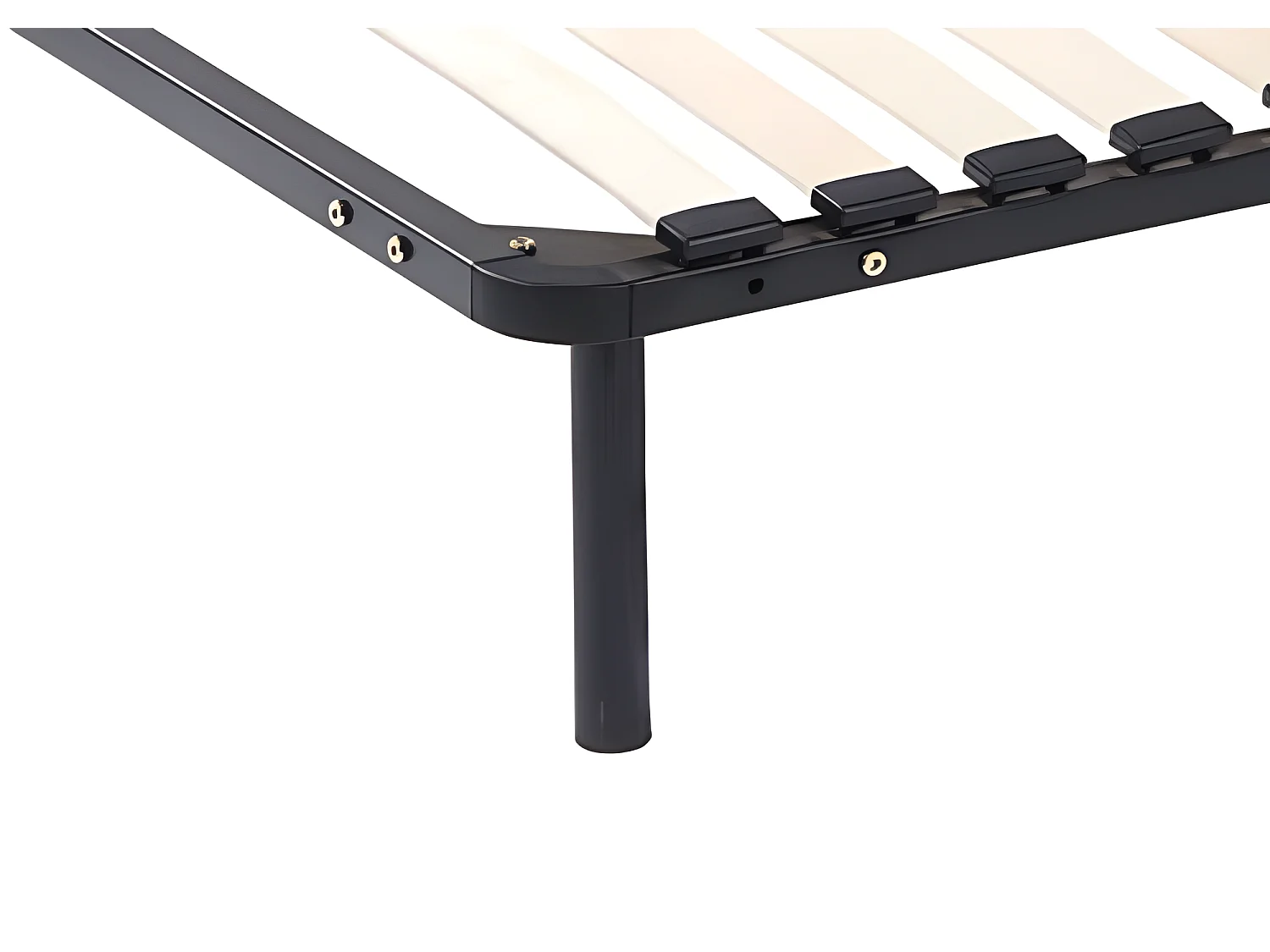 Lot de 6 pieds cylindriques pour cadre à lattes - Noirs - BOLGARE