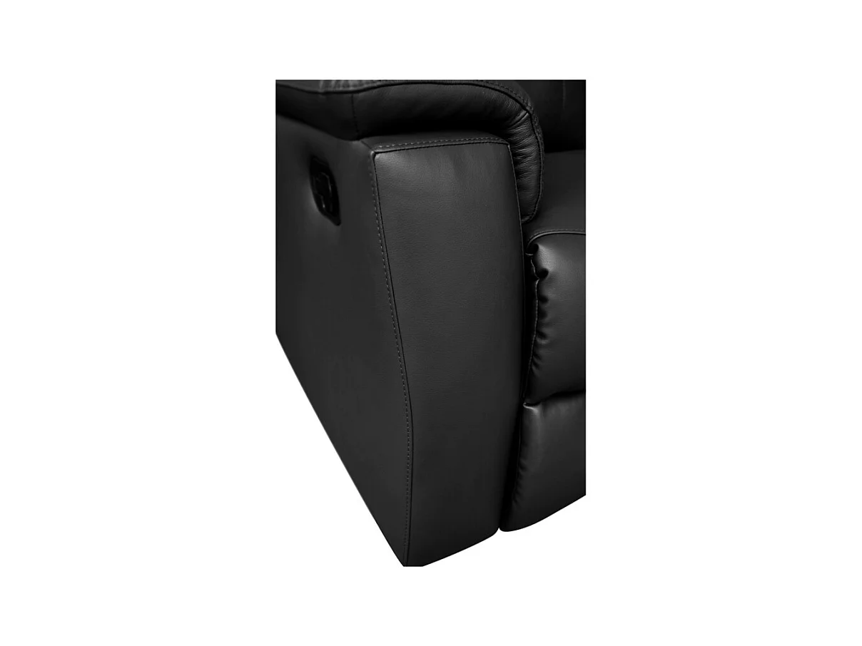 Canapé d'angle relax cuir EVASION - Noir