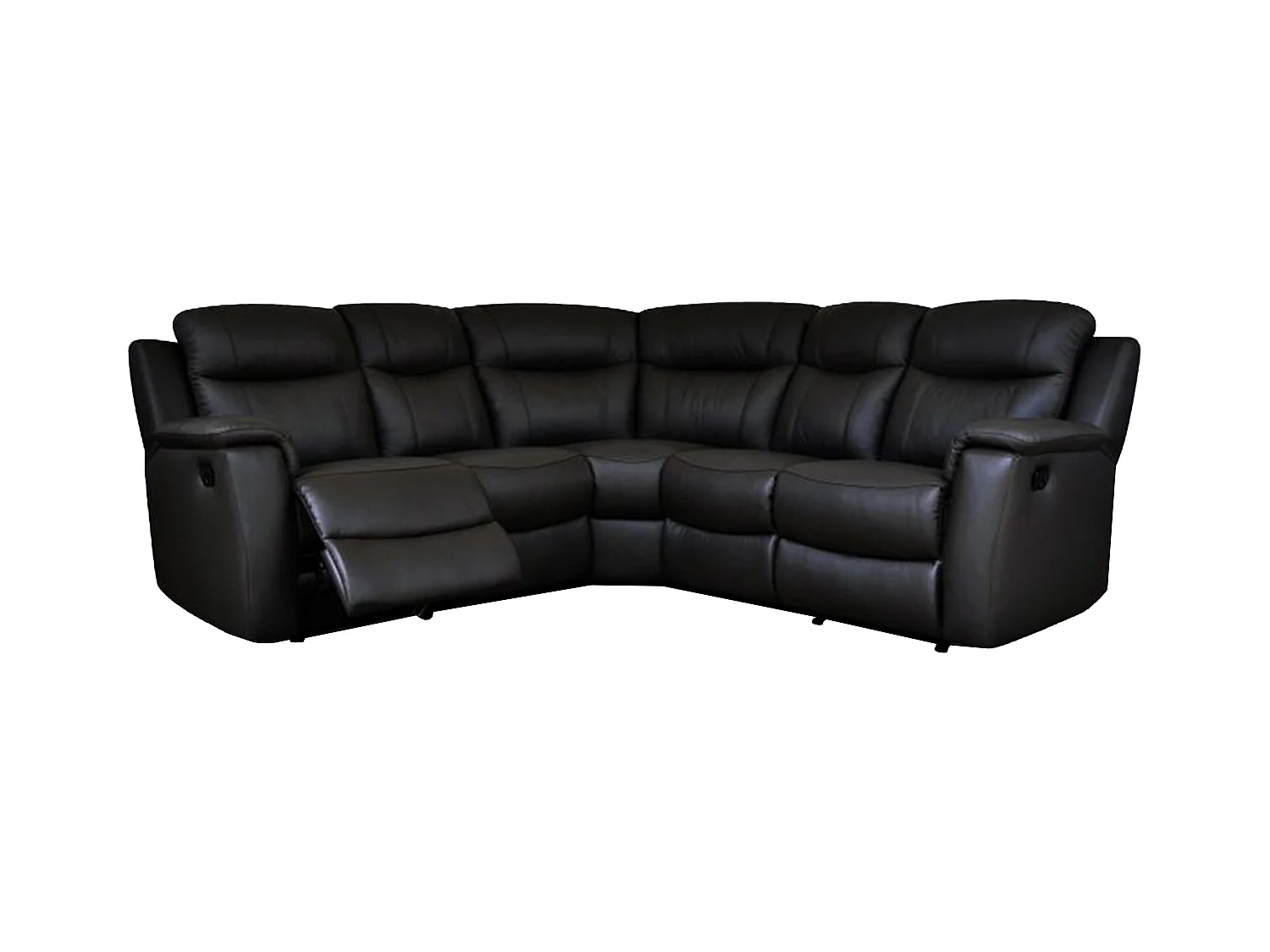 Canapé d'angle relax cuir EVASION - Noir