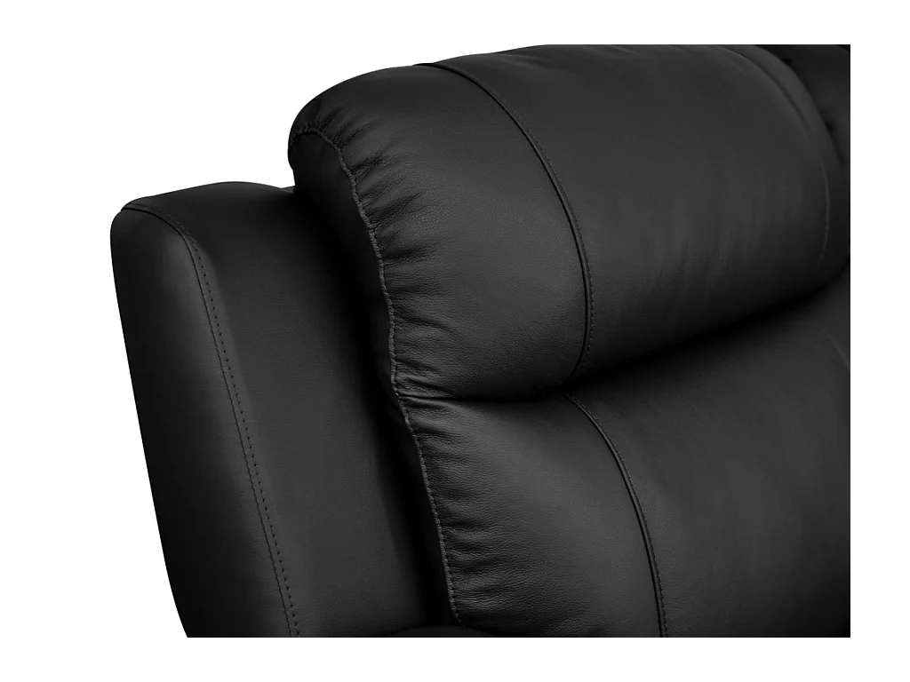 Relaxsofa Leder Ecksofa - Schwarz - EVASION