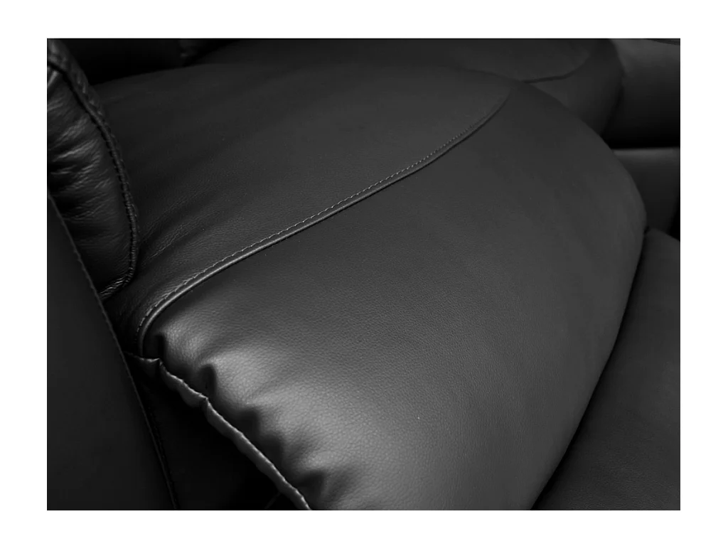 Relaxsofa Leder Ecksofa - Schwarz - EVASION