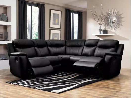 Kauf Unique Relaxsofa Leder Ecksofa - Schwarz - EVASION