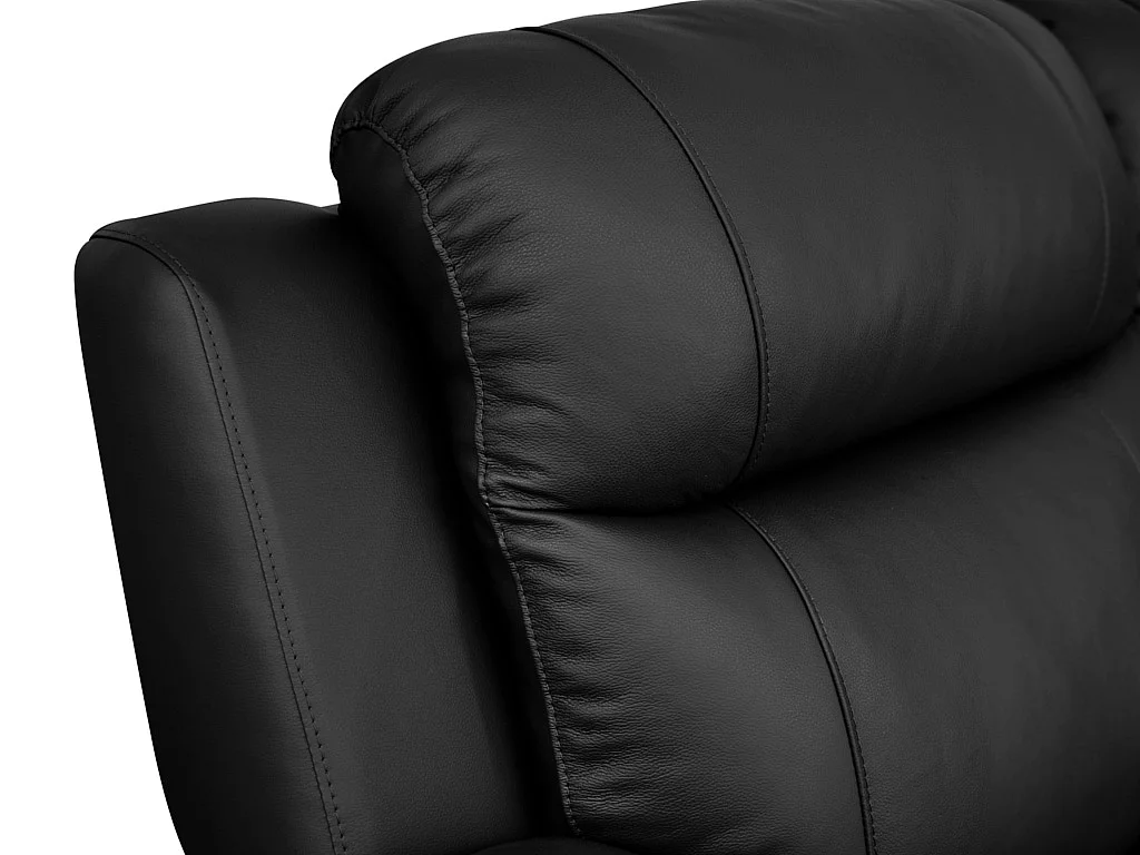 Relaxsofa Leder Ecksofa - Schwarz - EVASION