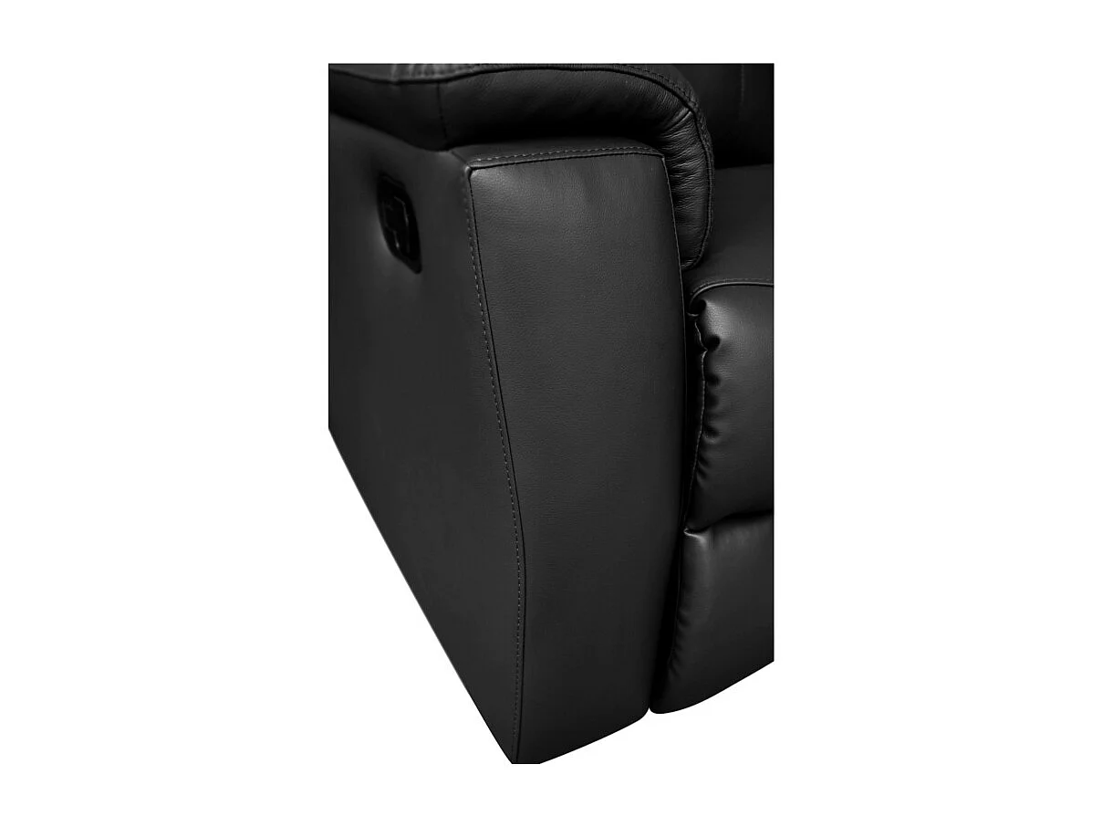 Relaxsofa Leder Ecksofa - Schwarz - EVASION
