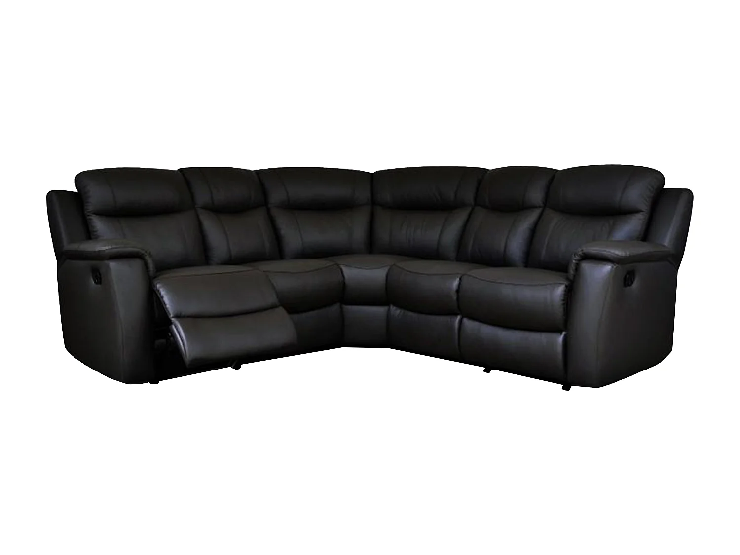 Relaxsofa Leder Ecksofa - Schwarz - EVASION