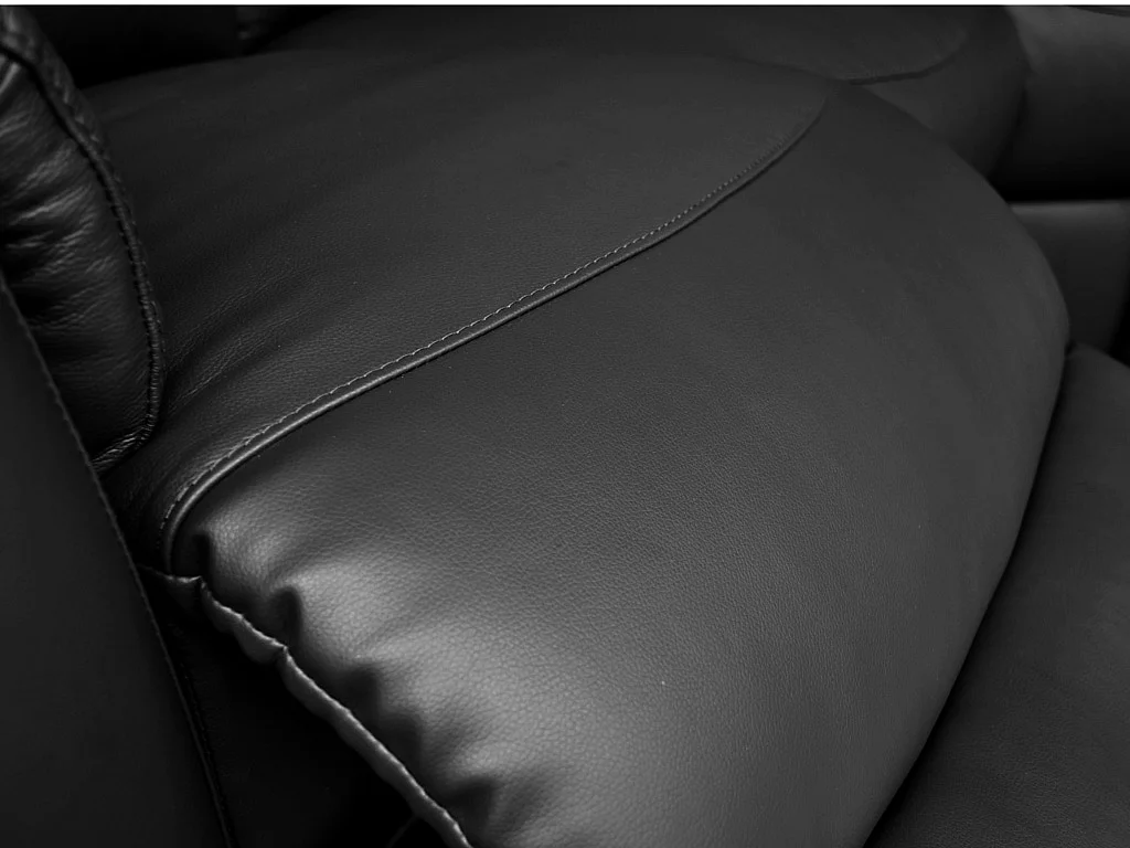 Relaxsofa Leder Ecksofa - Schwarz - EVASION