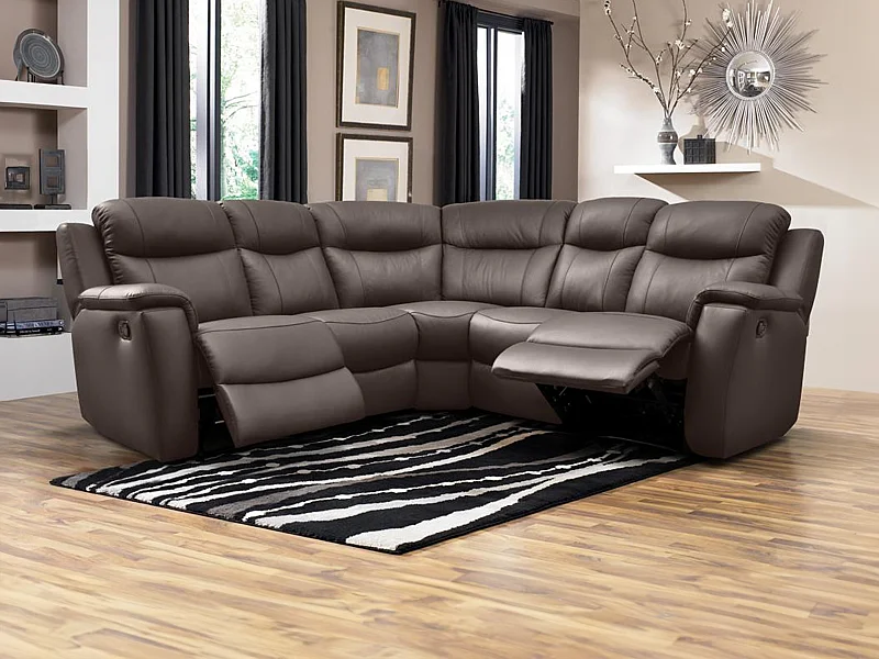 Relaxsofa Leder Ecksofa - Braun  - EVASION