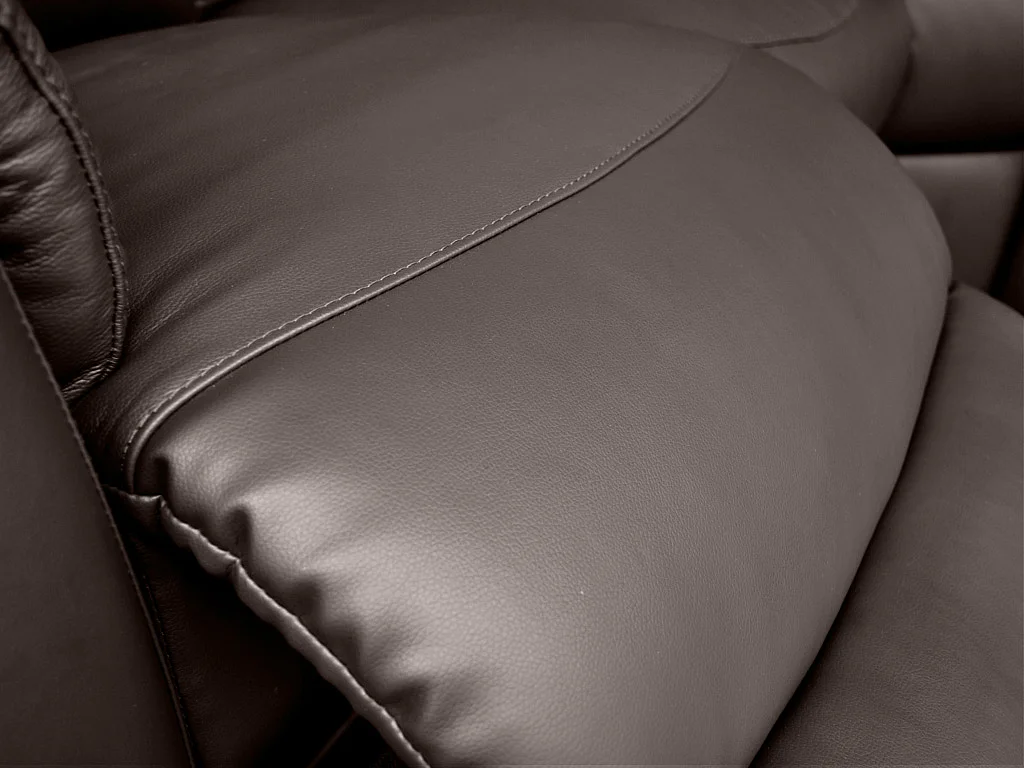 Skórzana kanapa narożna EVASION z funkcją relax - Brązowy