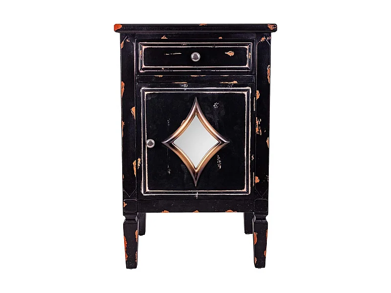 Comodino in legno nero 48x36x76