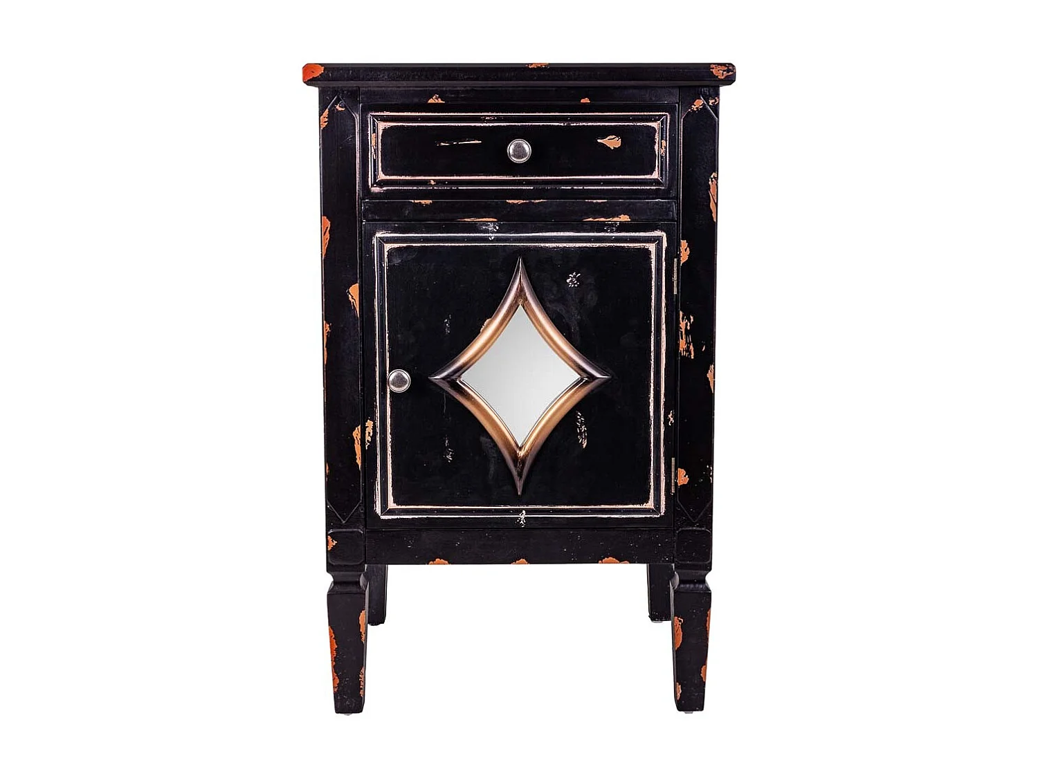 Comodino in legno nero 48x36x76