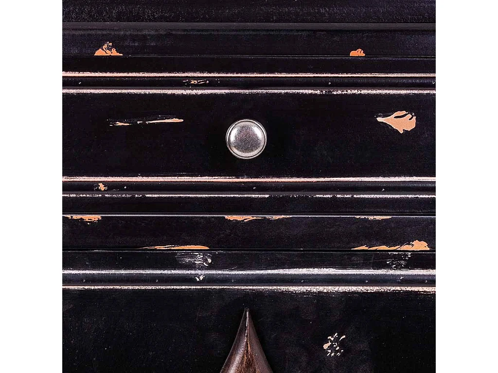 Comodino in legno nero 48x36x76