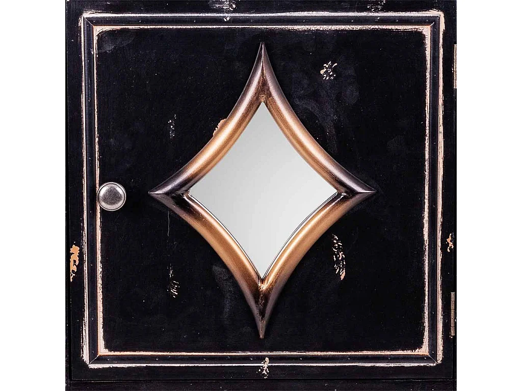 Comodino in legno nero 48x36x76