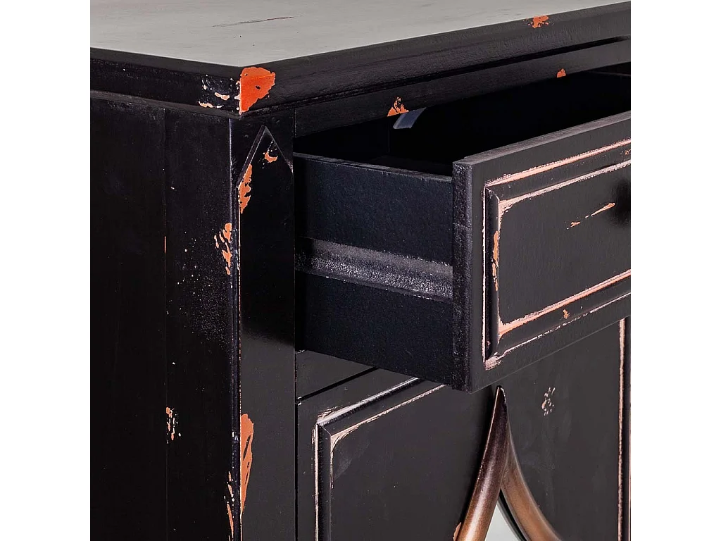 Table de chevet En Bois Noir 48x36x76h