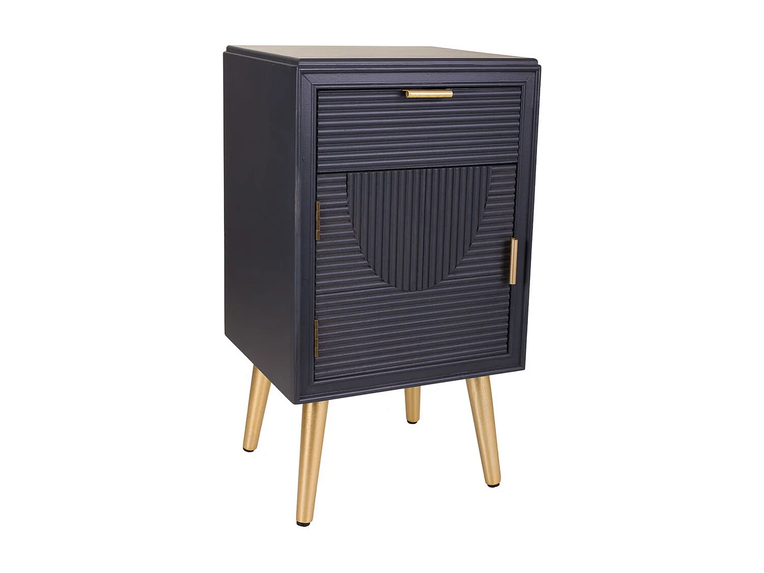 Comodino in legno grigio scuro 39,5x36x70,5