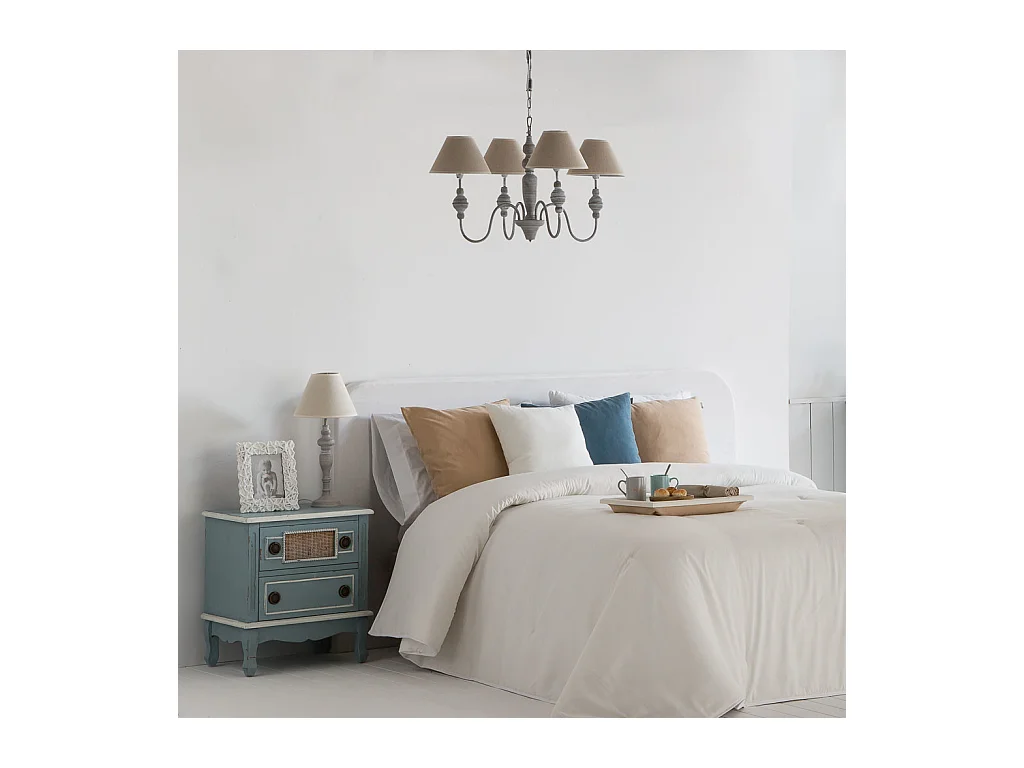 Blauer Nachttisch aus Holz 50x36x56,5